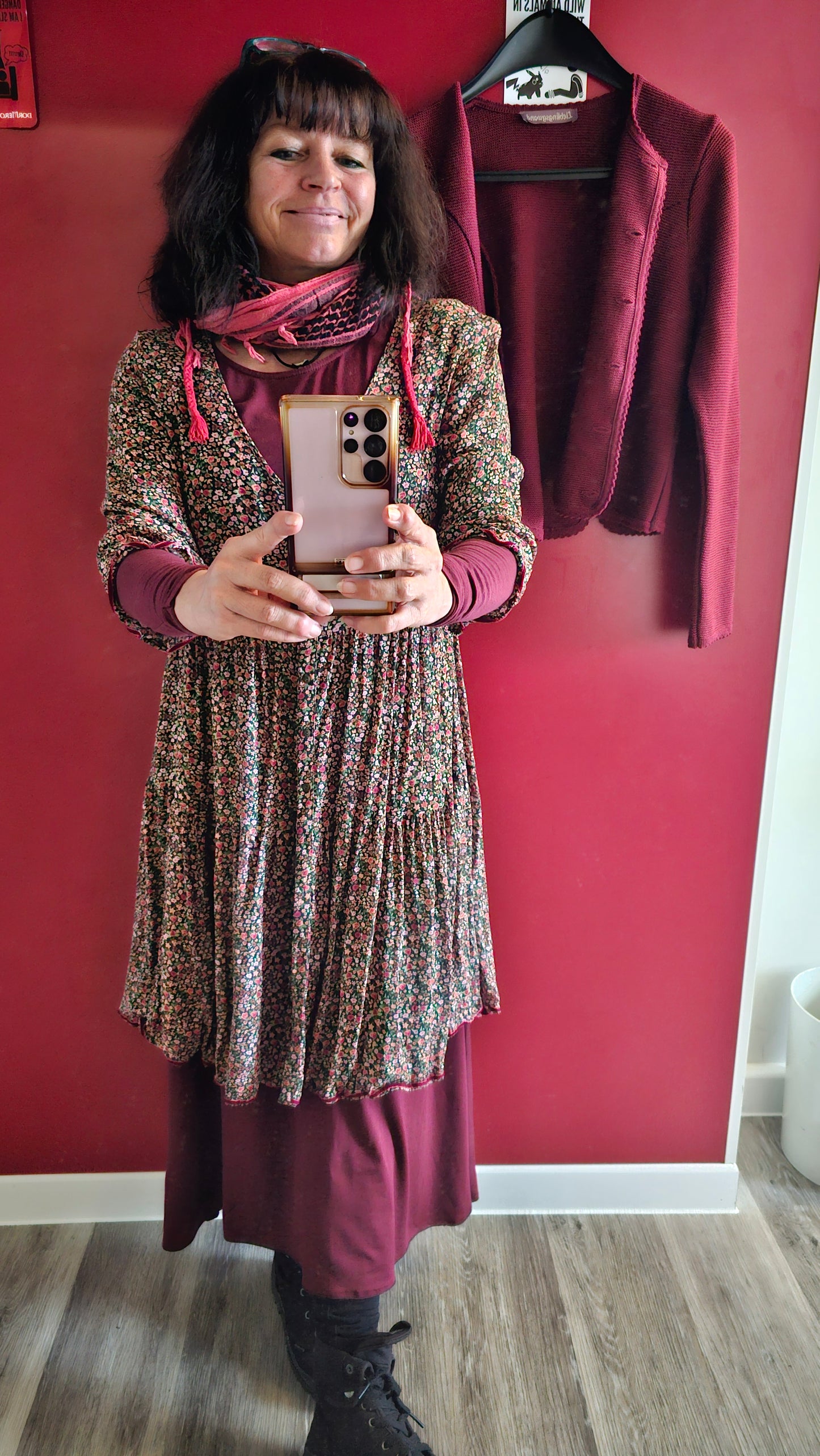 7/8 Layering Skirt Burgundy