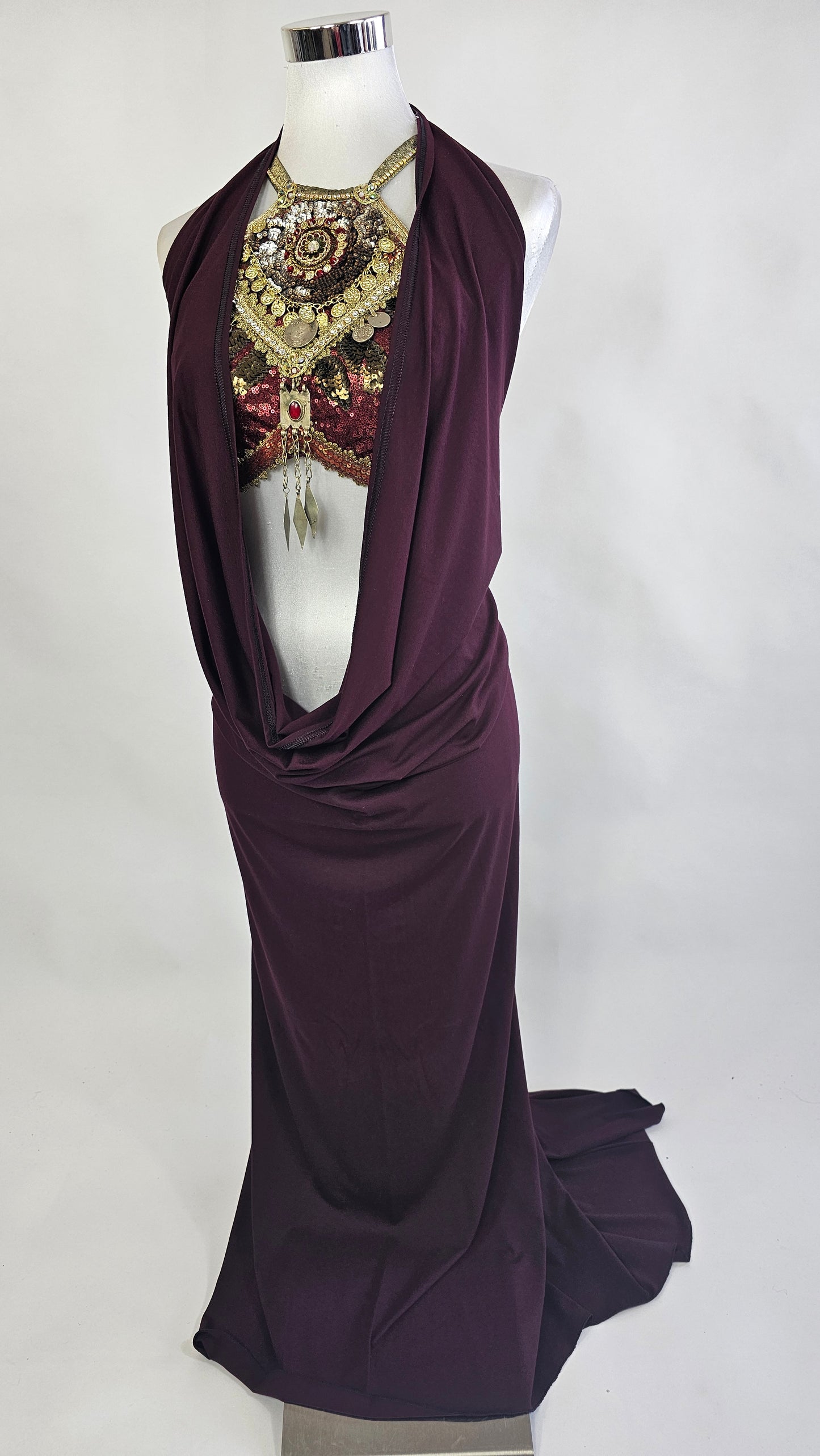 Waterfall Dress Basic Burgundy