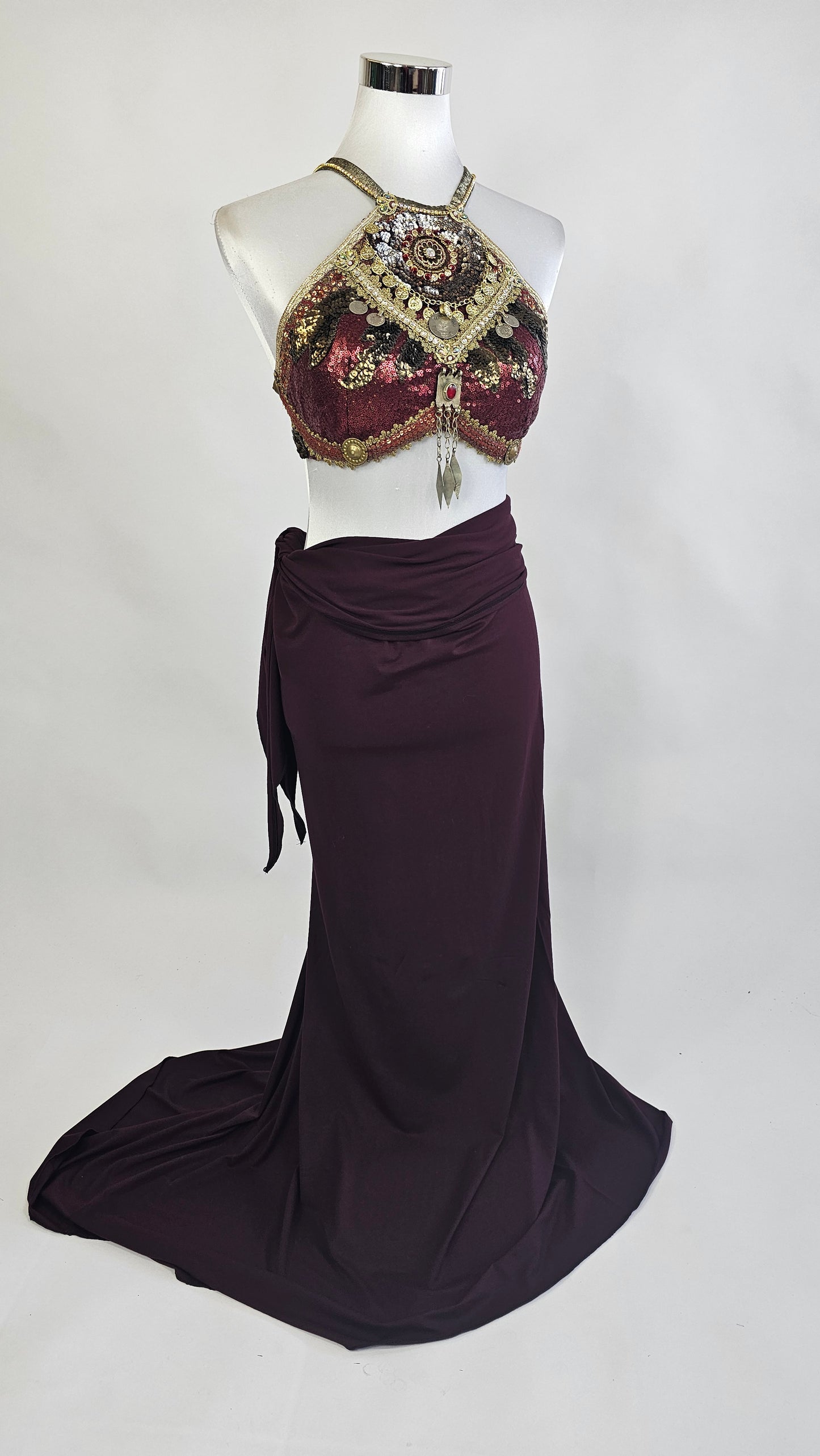 Waterfall Dress Basic Burgundy