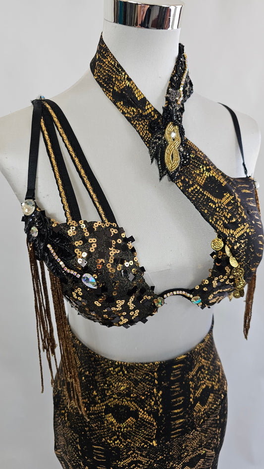 Snake Bra Deluxe Black Gold